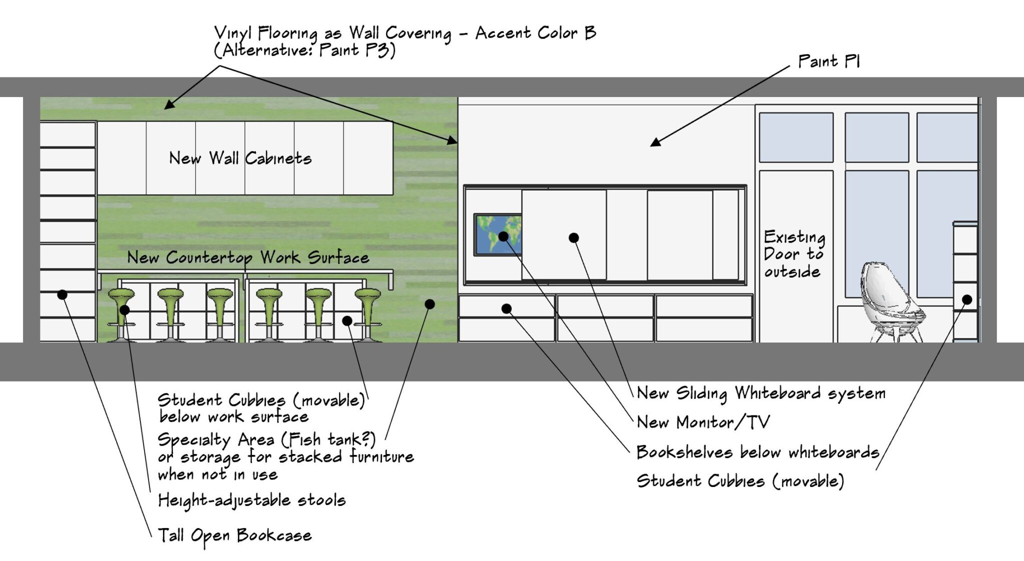 Room schematic with detailed descriptions