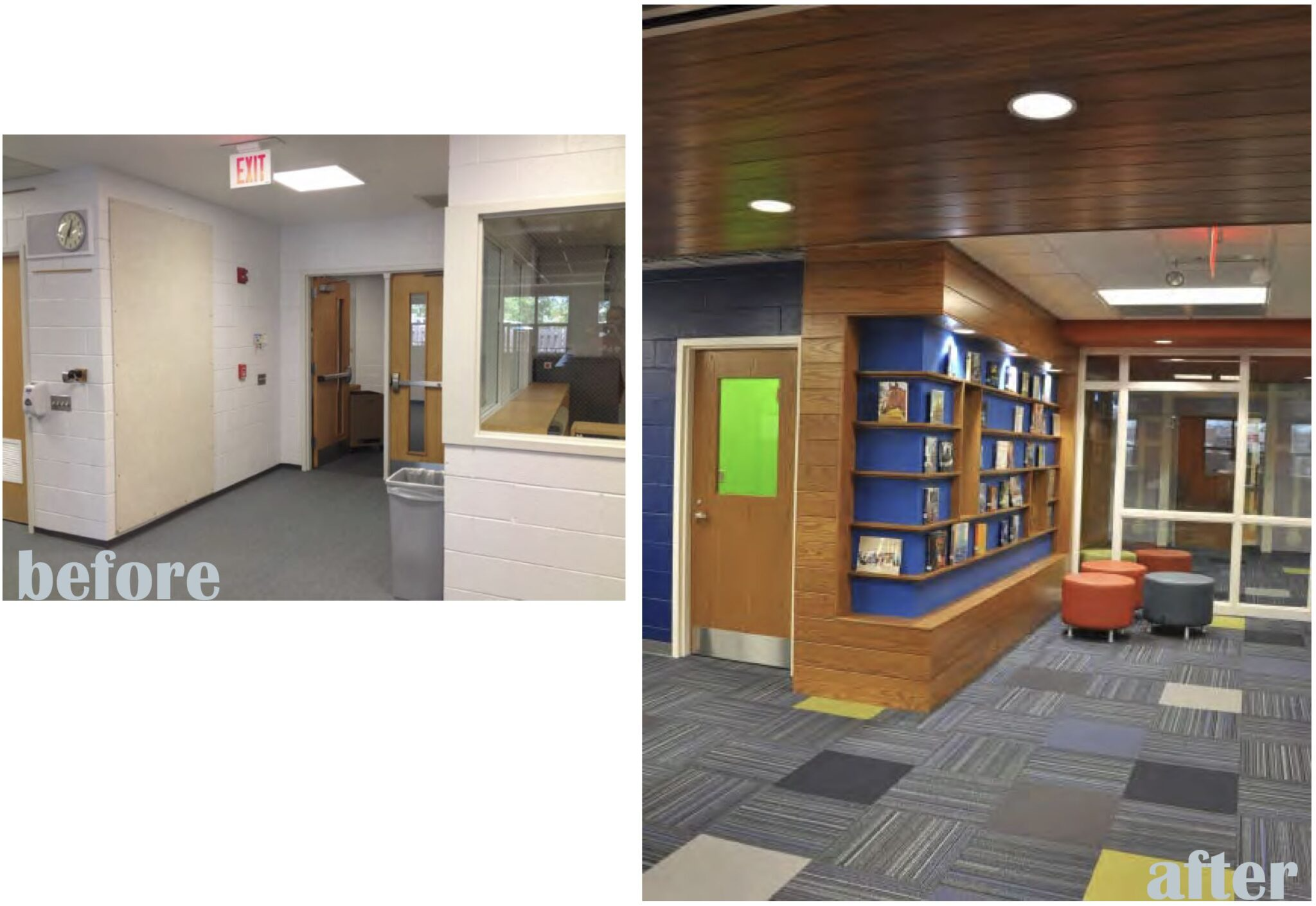 Hallway renovation before and after